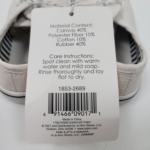 Hildie & Jo Dyeable Kid's White Canvas Shoes US Size 9/10 NWT - Picture 8 of 9